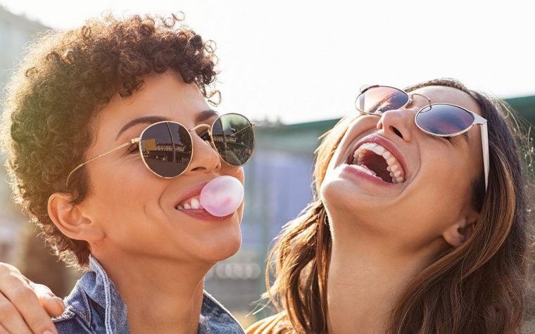 Girls laughing